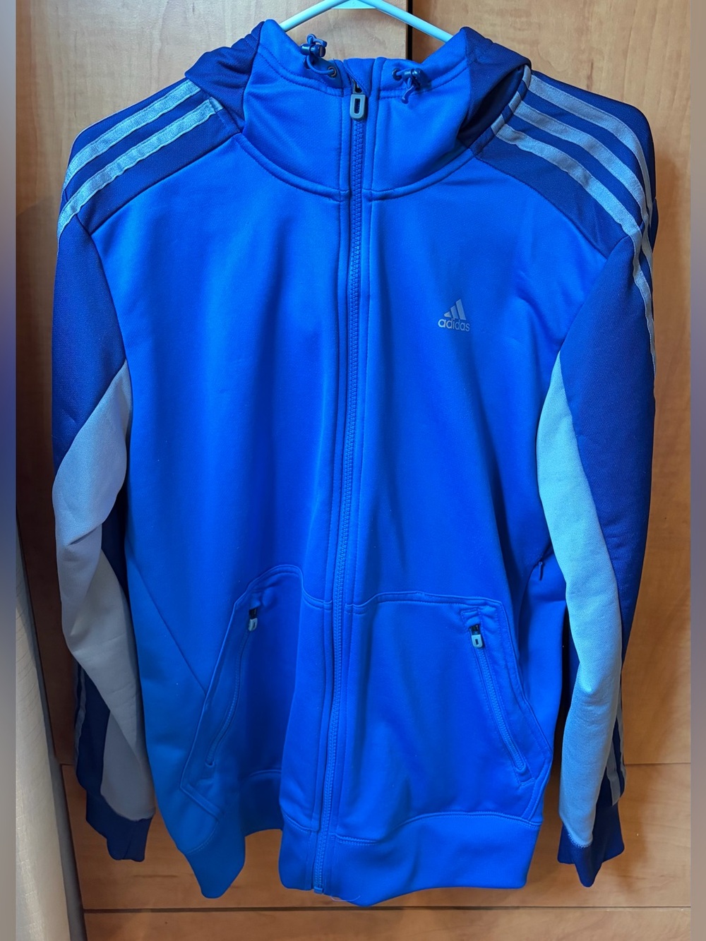 adidas Blue Hoodie with Navy Accents